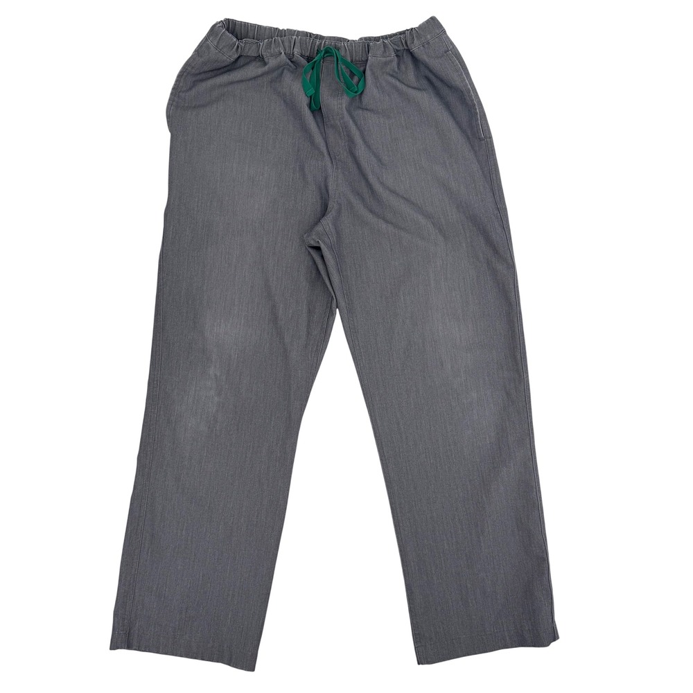 FIGS Scrub Pants Women L Gray Technical Collection Elastic Soft Waist Drawstring